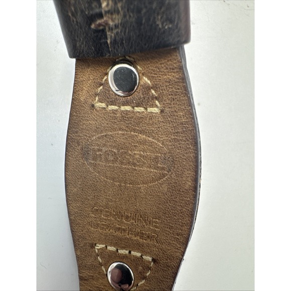 FOSSIL 8774 WOMENS WRIST WATCH SQUARE STAINLESS STEEL FACE W/ BROWN LEATHER BAND main image 4